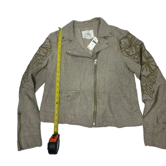 NWT Anthropologie Tessa Embroidered Boyfriend Jacket tan xs - Picture 14 of 16